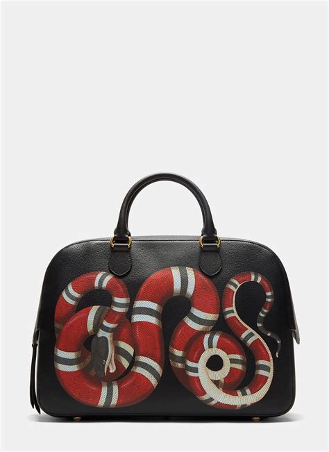 gucci snake print leather duffle bag|gucci leather duffle bag.